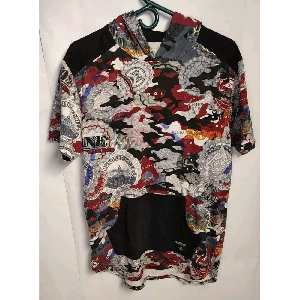 Switch Remarkable Short‎ Sleeve Pull Over Hoodie Money 100% Cotton XL